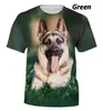 Heren T-shirts Zomer Mode Dierlijke Duitse herder T-shirt Grappig en schattig