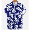 Men's Casual Shirts Floral Hawaiian Shirt Printed With Flowers Beach Blouse Vocational Lapel Cuban Clothing Flamingo