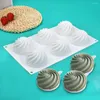 Backformen 6 Hohlräume Spiralkugel Silikon-Kuchenform für Kekse, die handgemachte 3D-Chiffon-Desserts-Werkzeuge zum Dekorieren von Mousse-Form herstellen