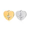 Charms 5Pcs/Lot Love Flat Heart Shape Stainless Steel Star Pendants Diy Jewelry Making Earring Bracelet Accessories Supplies