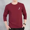 2023 Men's Feather Long Tleved Tshirt Koreańska wersja luźna młodzieżowa pullover luźna koszula