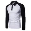 Männer Polo-Shirt Casual Business Tops Solide Polos Shirts Herren Langarm Polo Homme Mode Koreanische Dünne Revers T 240126