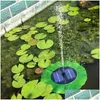 Décorations de jardin Fontaine solaire en forme de feuille de lotus Démarrage rapide Abs Matic Pompe Décor extérieur Cour d'eau Drop Livraison DHTJ4