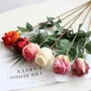 Decorative Flowers 1-2PCS Fire Roasted Single Romantic Burnt Edge Rose Curled Simulated Flower Fake Living Room Table Floral Decoration