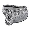 Underpants Men Underwear Sexy Leopard Print Gay Briefs Man Nylon Breathable Low Waist Mens Bikini Cuecas Slip AD744