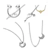 Anhänger 925 Silber Charm Damen Halskette Nietenkette Schmuckherstellung Mond U-förmiger Anhänger DIY vielseitiges Perlenhalsstück Geschenk