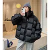 Women's Trench Coats 2024 Winter Women Parkas Green Knitted Thick Warm Down Cotton Coat Female Stand Collar Puffer Jacket Oversized Casual