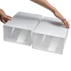 24st Clear Foldble Shoe Boxes Storage Case Sneaker Container Organizer Stackable 240129