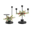 Castiçais modernos Suporte de Natal Taper Metal Castiçal para festa Sala de estar Home Table Centerpieces