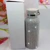 sparkling High-end Insulated Bottle Bling Rhinestone Stainless Steel Therma Diamond Thermo Silver Water with Lid263j