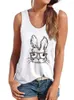 Women's Tanks Rabbit In Leopard-print Glasses Print Funny Women Tank Tops Sleeveless Summer Loose Ladies Graphic Tee Shirt Femme Ropa Mujer