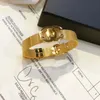 Hochwertige Charm-Armbänder aus 100 % Edelstahl für Herren und Damen. Designer-Armband mit extravagantem Marken-Doppelbuchstaben, vergoldet, Fashi190b