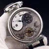 Bovet 1822 Tourbillon Amadeo Fleurie Automatic Skeleton Mens Watch Steel Case White Dial Roman Markers Black Leather Timezonewatch306g