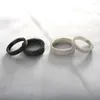 Cluster Rings Men's Mesh Wedding Women's 4mm 6mm Width Stainless Steel Hypoallergenic Vintage Punk Gothic Unisex Jewelry Couple