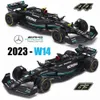 Bburago 1:43 MercedesAMG Petronas Team W14 #44 Hamilton #63 George Russell Legierungsauto Druckgussmodell Spielzeug Sammlerstück 240118