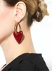 Dangle Earrings XIALUOKE 2024 Red Heart Drop For Women Personality Very Large Hoop Women's Party Jewelry Gift