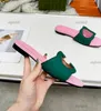 slipper Luxury designer leather ladies sandals summer flat shoes fashion beach women slippers letter drag flip flops