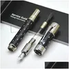 Proilp Pens Wholesale Limited Edition Elizabeth Pen عالي الجودة أسود معدن ذهبي Sier Engrave Rollerball Fountain Trans Offi DHD8K