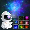 Night Lights Galaxy Starry Sky Projector LED Light Astronaut Lamp Star Rotation Takdekoration för sovrumsdekor gåva208K