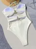 Maillots de bain pour femmes en X maillot de bain de mariée 2023 nouveau maillot de bain intégré beige pour femme bikini push up sangle maillot de bain floral taille haute maillot de bain J240131