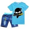Clothing Sets 2024 Summer Cartoon Boys NINJA KIDZ Clothes Kids Cotton T-shirts Denim Shorts 2pcs Cute Toddler Girls Outfit