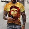 Męskie koszule wysokiej jakości bohater Che Guevara wydrukowane 3D T-shirt mężczyzn Kobiety Summer Fashion Hasual Harajuku Streetwear Owwajowe topy