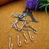 300st 20 5mm DIY Silver Plated Alloy Metal Fish Hook Connector Charms för DIY Armband Charms222Q