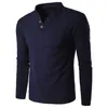 Männer Casual Hemden Plus Größe Langarm Männer Kleid Baumwolle Leinen Knöpfe V-ausschnitt Stehkragen männer Top Camisas hombre