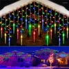 Dizeler Sokak Çelenk Kış Festoon LED Işık Perde Icicule Çelenkler Yıl için Sarkık 0.3m 0.4m 0.5m Noel Süslemeleri 2024