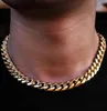 Chains Men Women Golden 13MM Cuban Link Chain Necklace Punk Hiphop Chunky Metal Curb Choker Jewelry Drop