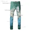 Neue hochwertige Herren-Jeans aus Designer-Jeans im Used-Look mit Rissen und Rissen in Lila für High-Street-Fashion-Jeans für Herren