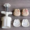 Baking Tools Flower Rabbit Mooncake Mold Mid-Autumn Festival Cake Biscuits DIY Hand Press