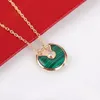 925 Sterling Silver Women Necklace White Fritillary Red Agate Amulet Pendant High-End Fashion Brand Party Luxury Jewelry K Gold 240122