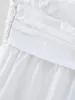 여자 블라우스 여성 흰색 끈이없는 셔츠 여성 캐주얼 스트레치 피트 블라우스 사이드 지퍼 탑 루지아 앨런 B1563