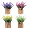 Decoratieve bloemen 4 stuks kunstmatige lavendelplanten huishoudelijke bonsai decor plastic tafelblad