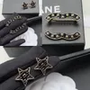 Black Luxury Silver Plated Stud Earrings 새로운 디자이너 브랜드 보석 귀 연구 상자 여성 사랑 선물 이어링 클래식 로고 이어링