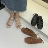 Sandalen Design Sense Niche Offene römische Schuhe Damen Sommermode Schnalle Retro