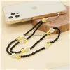 Bracciali a catena Go2Boho Telefono Gioielli Cellulare Cinturino con perline di cristallo Catene per cellulari Cordino anti-smarrimento Perline trasparenti Dro Dhcdi