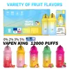 유럽 ​​창고 일회용 vape vapen king 12000 퍼프 메쉬 코일 23ml 사전 채워진 포드 650mah 충전식 e 담배 퍼프 12k vape 일회용 빠른 배송