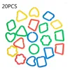 Altre forniture per uccelli 20 pezzi Ganci a clip in plastica Maglia a catena Colore arcobaleno Giocattolo didattico per bambini Accessorio per gabbia per pappagalli per piccoli animali domestici