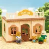 Forest Family Doll Houses Simulated Bathroom Suit Furniture Toys Miniatures Living Room Suit Single Storey House Dolls 240129