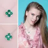 Подвески JewelryPalace Lucky Clover 1.2ct Имитация изумруда Стерлинговое серебро 925 пробы Ожерелье Подвеска для женщин Модные украшения без цепочки