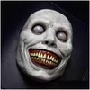 パーティーマスク笑顔の悪魔ヘッドマスクハロウィーン装飾邪悪なコスプレ小道具ホラーヘルメットホリデーホワイトグリーンY220805ドロップ配信DH2DJ