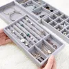 Jewelry Pouches Bags 3pcs Drawer DIY Box Organizer Tray Ring Bracelet Display Case Velvet Jewellery Storage Earring Holder Fit Mo2238