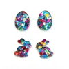 Stud Earrings Easter Joyas Acrylic Hoop Glitter Cute Cartoon Egg Earings Animal Jewelry For Girls Ohrringe Damen Y2k