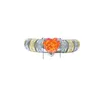 Cluster Rings Light Luxury Fenda Orange Love Small Silver Ring High Carbon Diamond Crushed Cut Versatile Fashion Daily Sweet Beauty