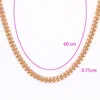 Łańcuchy Anietna 7 5 mm 60cm Krawężnik Hip Hop Naszyjnik dla mężczyzn Cool 585 Rose Gold Color Choker Link Biżuter Party Party Hombre2871