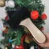 Sandals Onlymaker Women Peep Toe Mules Artificial Fur Slip On Gold White Thin High Sandals Big Size High Quality Summer Brand Heels