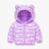 Manteau en duvet pour garçons et enfants, veste à manches longues, mignon, dessin animé, manteaux solides, peinture pour oreilles, hiver