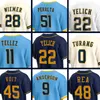 22 Christian Yelich Brewers Maillot de baseball Sal Frelick Rhys Hoskins Joey Wiemer Devin Williams Robin Yount Brice Turang William Contreras Garrett Mitchell